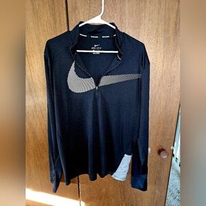Nike Running Black Quarter-Zip Dri-FIT Top | Mens Large